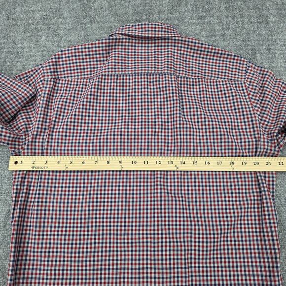 Hugo Boss Shirt Men Large Check Boss Orange Roll Tab Sleeve Casual Cotton Preppy - Picture 6 of 16